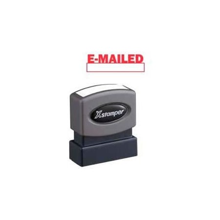 Shachihata Xstamper Pre-Inked Message Stamp, E-MAILED, 1-5/8" x 1/2", Red 1650